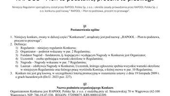 Regulamin Konkursu  Plon to podstawa, procent to przewaga